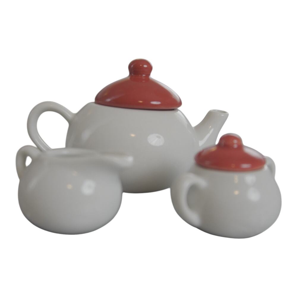 Schylling Olivia the Pig Porcelain Tea Set 13 Pc Miniature Child Complete EUC - Picture 5 of 16